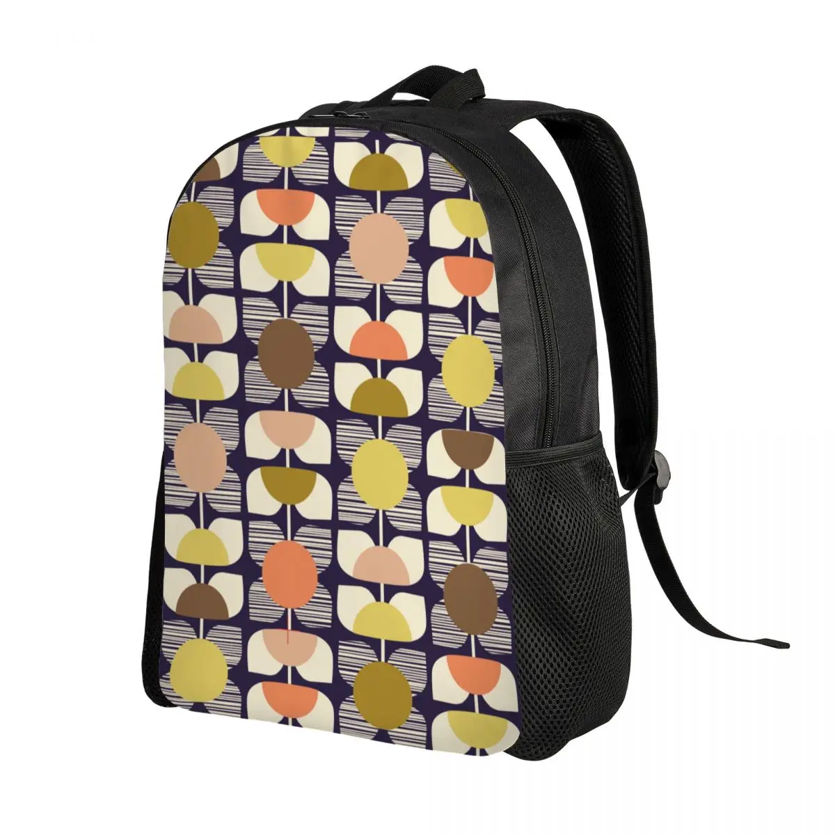 Custom Square Flower Print In Multi Backpacks for Men Women Water Resistant College School Orla Kiely Bag Printing Bookbag