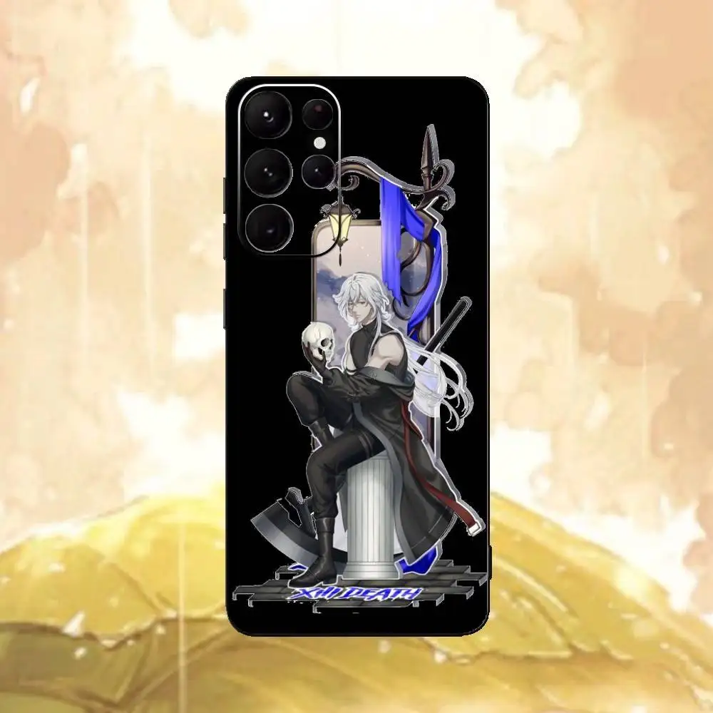 Una data con la custodia per telefono D-Death per Samsung S25,24,23,22,30,21,10,9,Ultra,Plus,Lite Soft Black Case