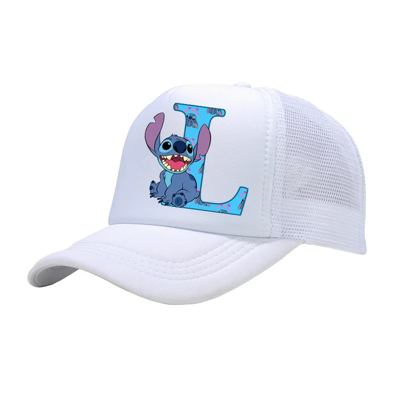 

Disney Lilo & Stitch A- Z 26 English Letters New 2024 Children's Baseball Cap For Kids Printed Hat Outdoor Children Caps Girls