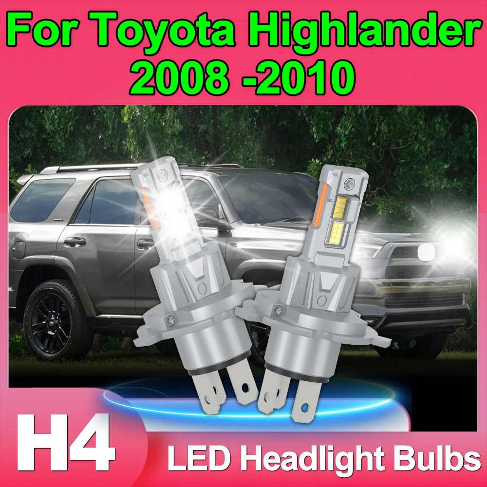 

Для Toyota Highlander 2008-2010 2 шт. H4 9003 автомобильные лампы для фар 6000K белые безвентиляторные лампы In Line 9003 HB2 Plug & Play