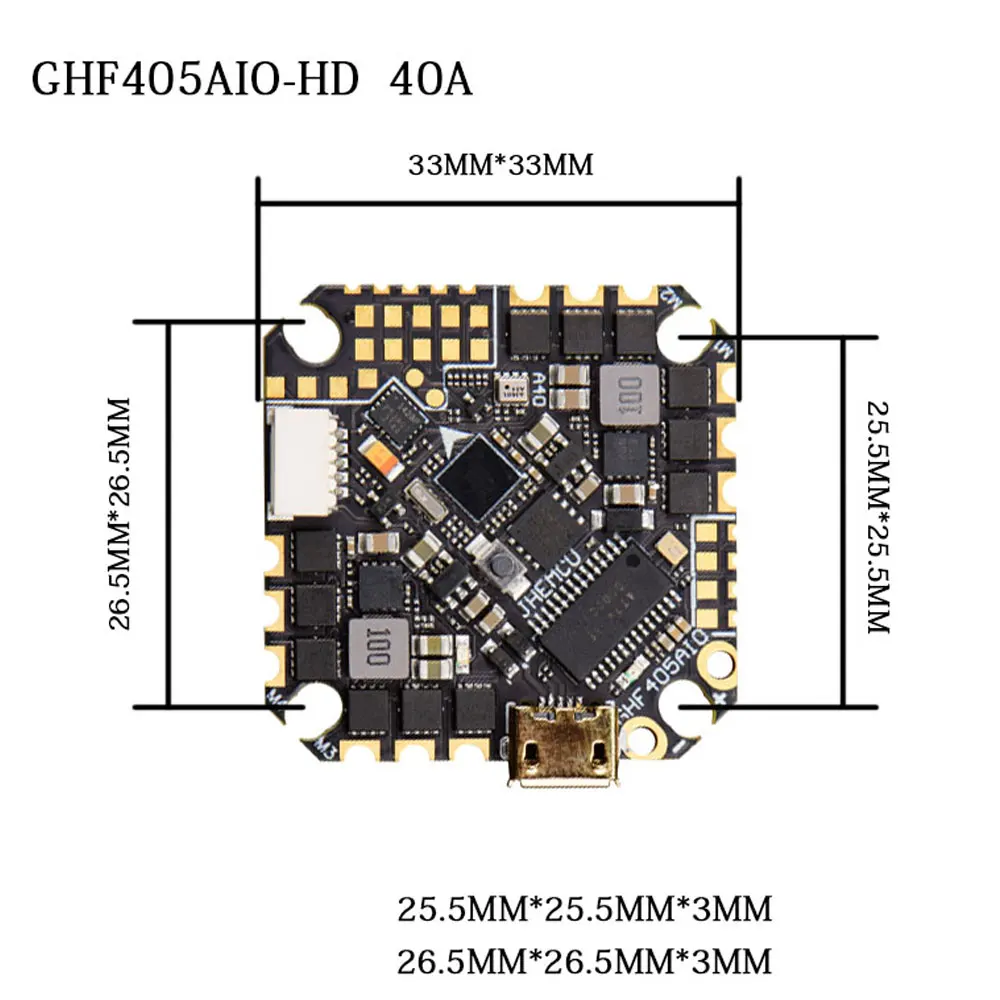 JHEMCU Jinhang GHF405AIO-HD Crossover Aircraft 40A Flight Control F405 Toothpaste Machine PFPV Electric Adjustment 2-6s