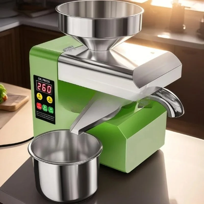#￥New Fully Automatic 800-1100W Home Oil Press Side Oil Discharge One Button Operation Intelligent Household Oil Maker