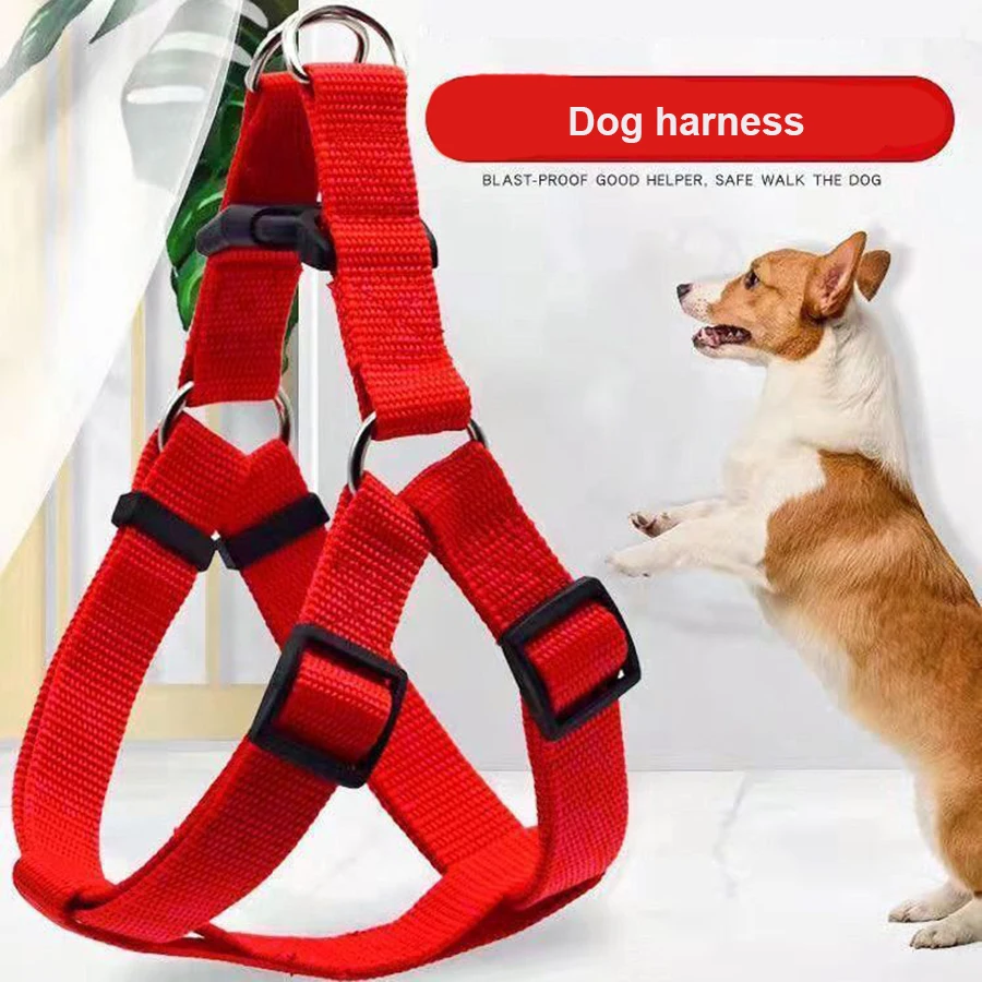 Dog Harness Dog Vest Strap Adjustable Triangular Breathable Nylon Harness Dogs Puppy Cats Pet supplies