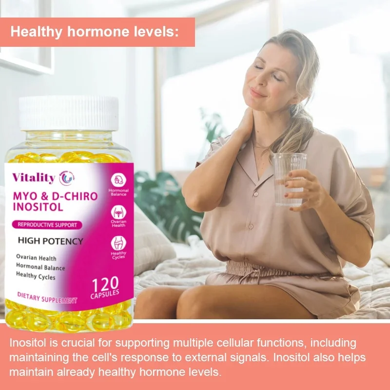 Vitality D-Chiro Inositol Capsule with Folate Supports Ovarian Function Hormone Balance Women Fertility Supplement