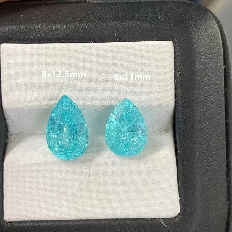 

Ruif Crushed Ice Pear Lab Grown Yag Paraiba Color Loose GemStone для изготовления ювелирных изделий