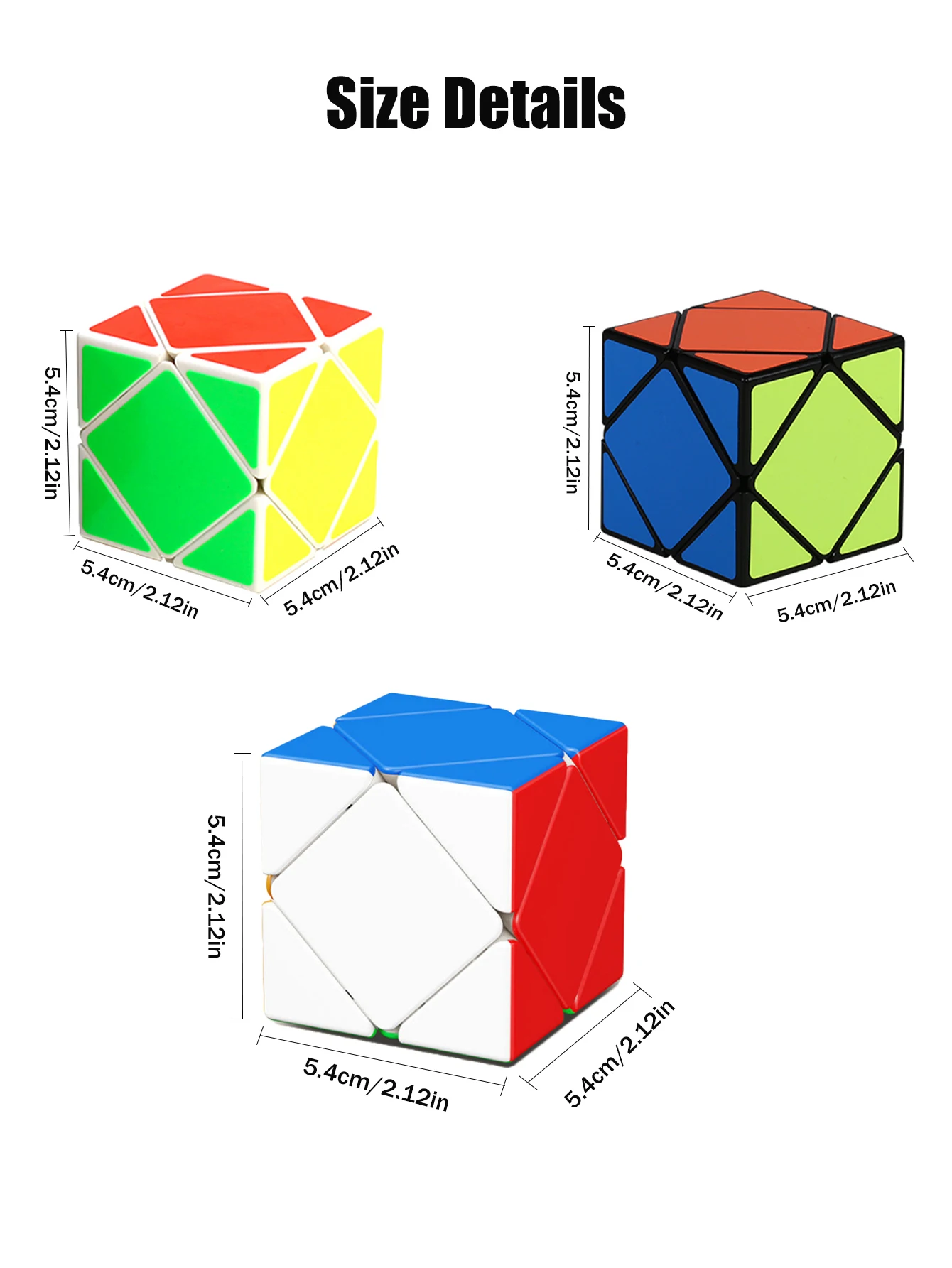 SENGSO Skewb Cube de vitesse sans autocollant Skewb noir/blanc autocollant Cube magique Puzzle Collection jouets pour enfants adolescents cadeau de pâques