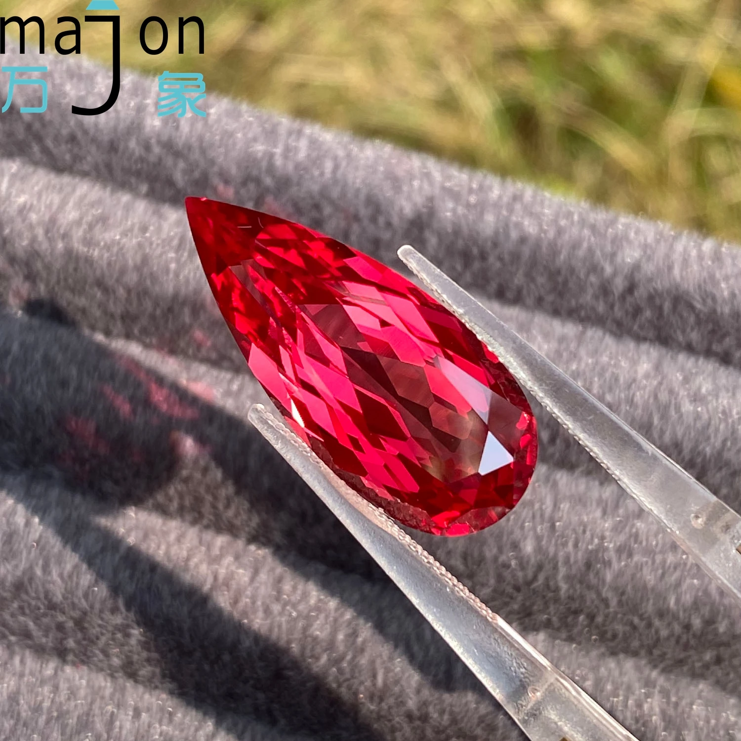 

Новый лабораторный выращенный сапфир из драгоценных камней в форме красной груши для изготовления ювелирных изделий на выбор с сертификатом AGL