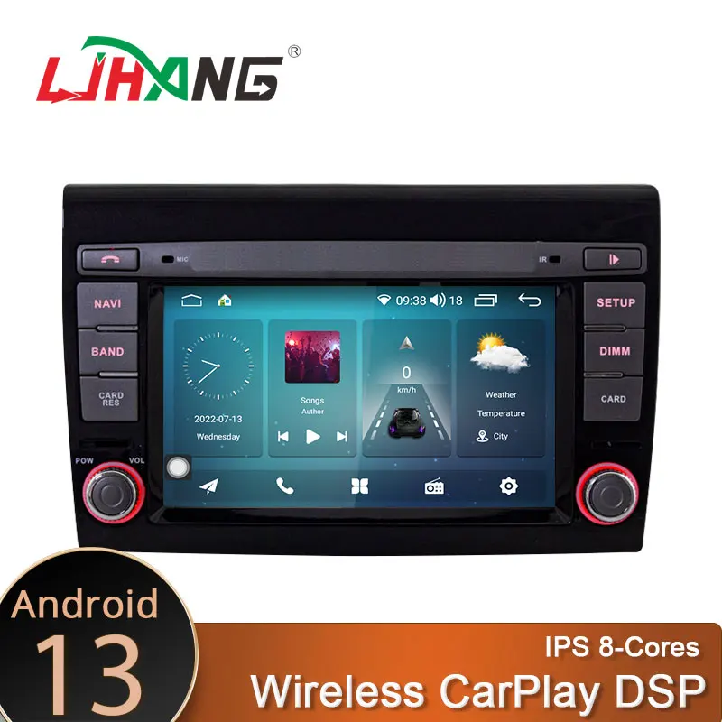 

LJHANG Android 13 Car Multimedia Player For Fiat Bravo 2007-2012 GPS navigation 2 Din Radio Stereo dsp carplay android auto