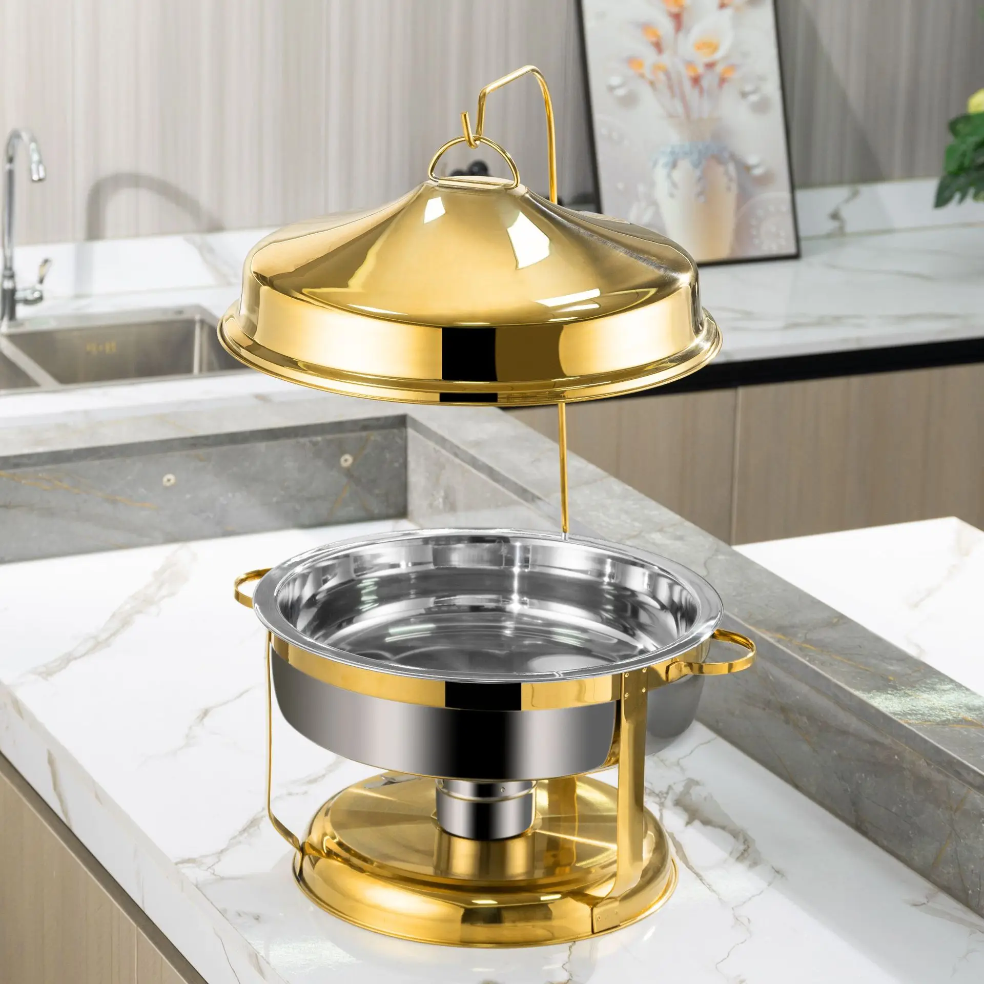 HYS round hanging furnace stainless steel buffet furnace insulation furnace food insulation lamp heating