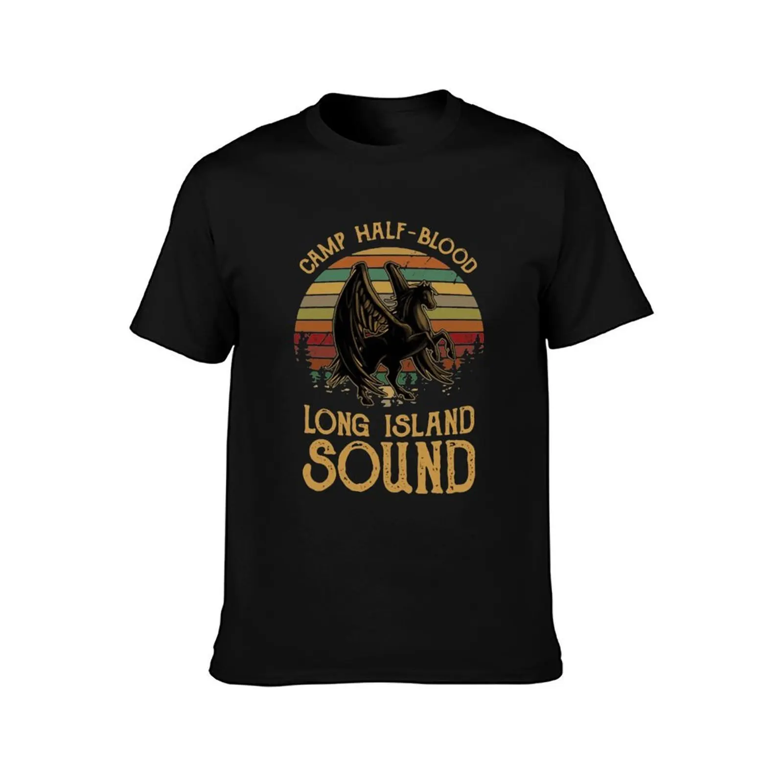Vintage Percy Jackson Camp Half Blood Long Island Sound Sunset T-Shirt t shirt man cotton T-Shirt
