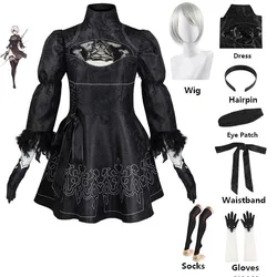 Nier Automata Cosplay Costume Yorha 2B sexy Outfit Game Figures Suit Women Role Play Costumes Girls Halloween Party Fancy Dress