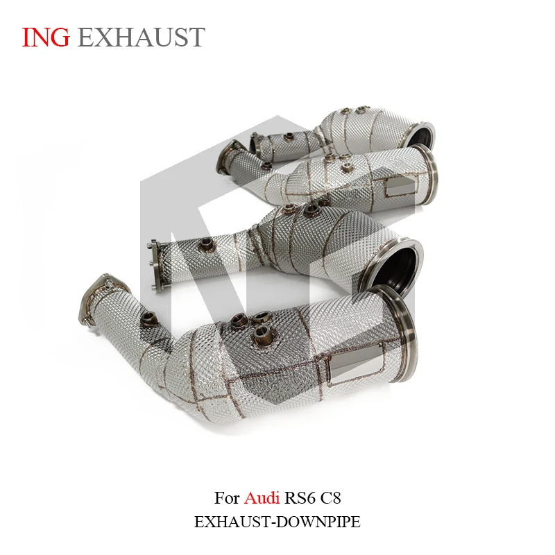 ING Exhaust Catalytics Downpipe Performance Accessories for Audi RS6 RS7 C8 4.0T 2019+ With Heat Shield opf Refit Pipe System