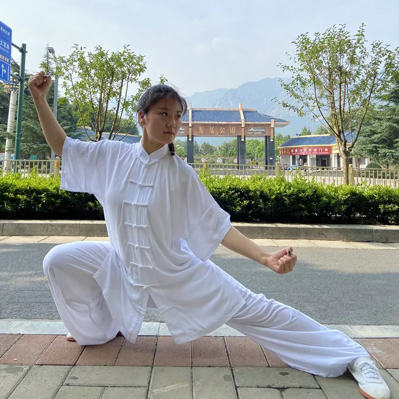 Chinese Tai Chi Uniform Cotton Wushu Kung Fu Clothing Kids Adults Martial Arts Wing Chun Suit Taichi Performance Tang Suit Taiji view 3