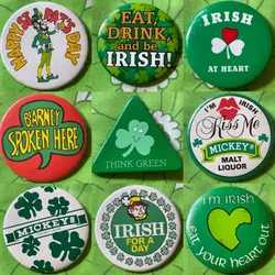 VINTAGE St Patrick's Day Pin Back Buttons 32-75mm