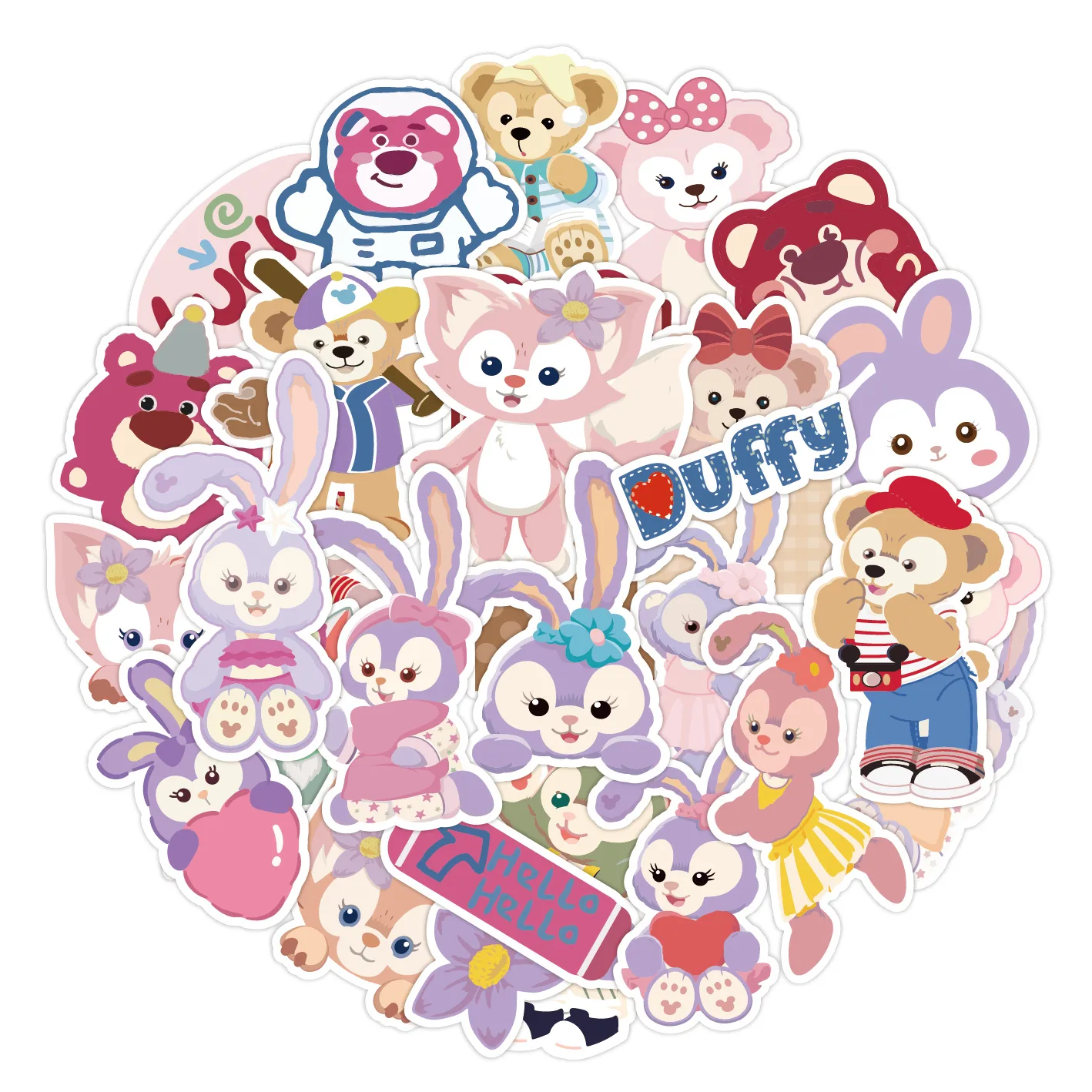 10/30/49 sztuk Disney StellaLou LinaBell naklejki kreskówkowe Kawaii śliczne Lotso Doodle wodoodporna naklejka zabawki dla dzieci prezenty na walizkę