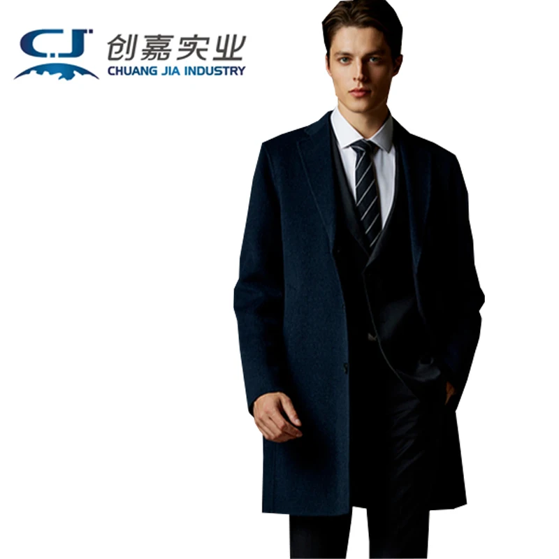 

Двустороннее мужское пальто из чистой шерсти в британском стиле, элегантная и изысканная шерстяная куртка, подходит для городского делового повседневного ношения