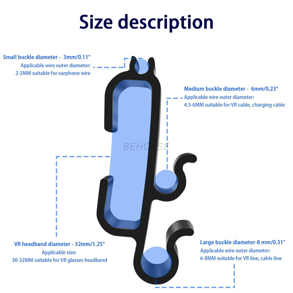 Hebilla de abrazadera de Cable VR, fijador de Cable de datos, Clip para Oculus Quest 2/Quest 3/Pico 3/Pico 4, enlace estándar, accesorios de correa para auriculares VR