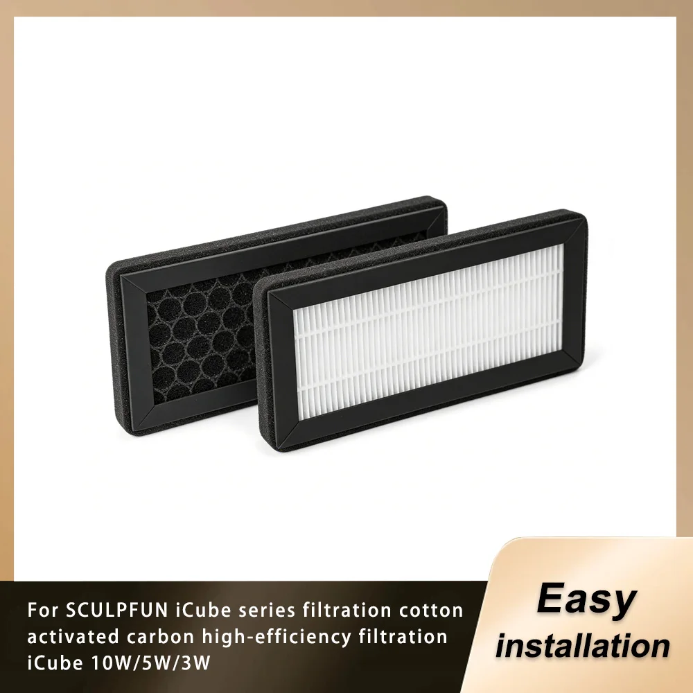 

For SCULPFUN ICube Series 10W/5W/3W Filter Cotton Activated Carbon Efficient Adsorption Easy To Install Effective Filter Mesh