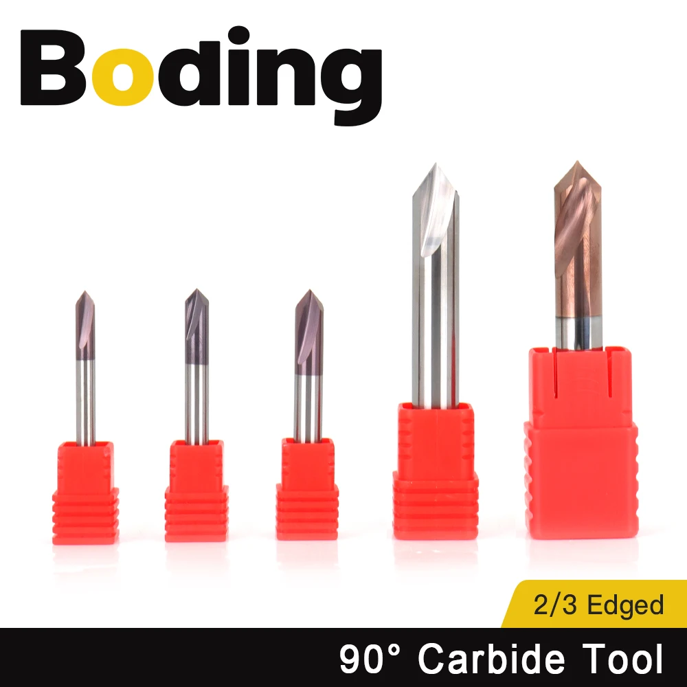 

BODING CNC Milling Cutter HRC55 Tungsten Carbide Tool Straight Groove Chamfering Tungsten Steel Router Bits For Engraver Machine