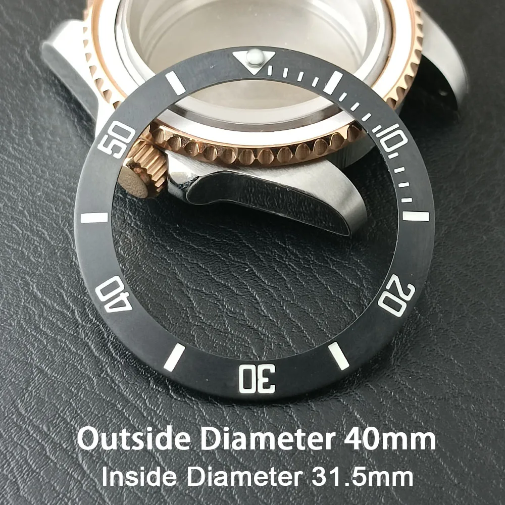 Schräge 40 mm * 31,5 mm grüne/schwarze/rote/blaue Keramik-Lünetteneinlage für Uhren, zum Ersetzen des Zifferblatts, Uhrenlünetteneinlagen – Detail 7