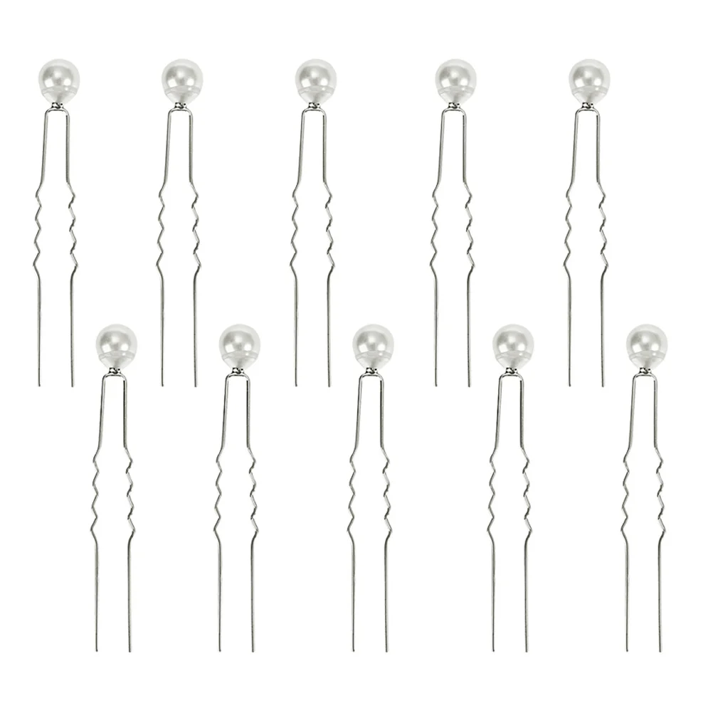 10 قطعة أداة تصفيف الشعر U شكل مطرز دوامة دبوس للنساء الفتيات الزفاف الشعر مجوهرات الديكور اللؤلؤ دبابيس الشعر دبوس الشعر الزفاف #5