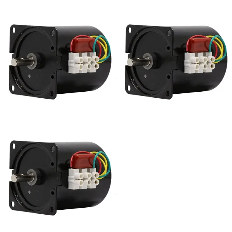 A74U 3X 68KTYZ Mini Permanent Magnetic Synchronism Motor 220V 28W 68-KTYZ AC Gear Reducer Moter 15 Rpm No Bracket
