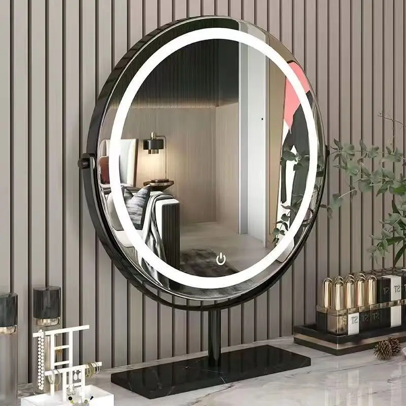 Modern Half Moon Smart Bathroom Mirror Wall Mounted LED Backlit Touch Screen Bath Decorative Wall Cabinet For Hospitals