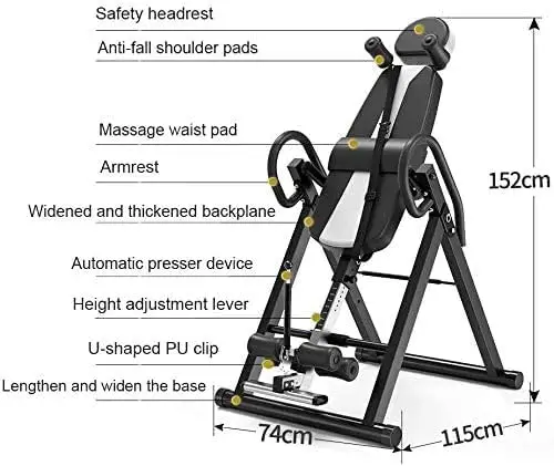 Inversion Table, Adjustable Heavy Duty Foldable Gravity Teeter for Back Pain Relief and Improved Posture Therapy