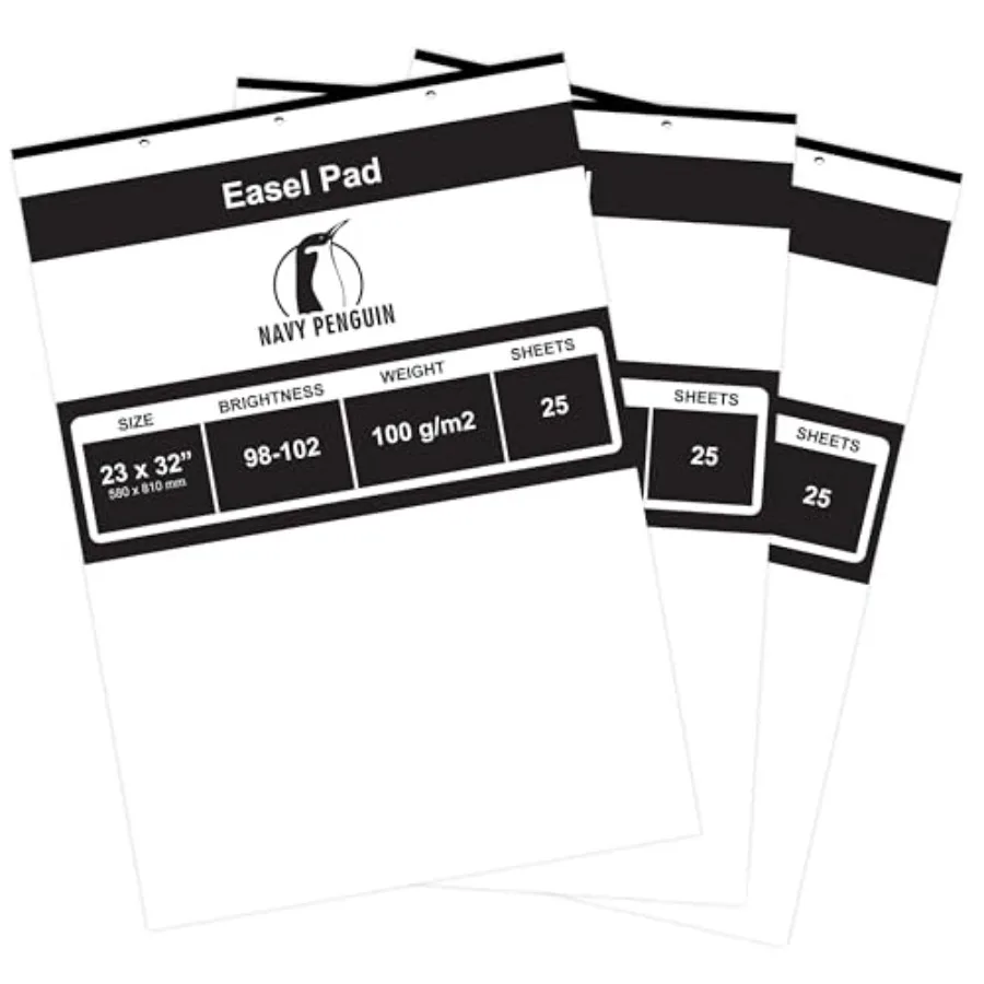 

Блокнот для флипчарта 23x32 - 3 упаковки, 75 листов - Бумага для флипчарта 25 листов/упаковка, белая, 100 г/м² - Большой блокнот для рисования