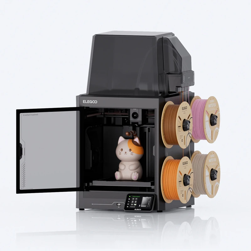 ELEGOO Centauri Carbon 2 Combo: veelkleurige FDM 3D-printer met hoge printsnelheid (500 mm/s), geruisloze werking en CoreXY-technologie. Professionele 3D-printer voor thuisgebruik.