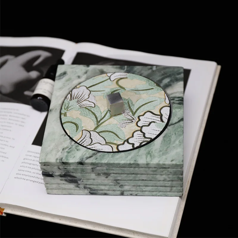 

Oriental Bamboo Rhyme "Flower Xiu Cong Rhyme" Marble Chinese Jewelry Box Jewelry Vintage Desktop Storage Box