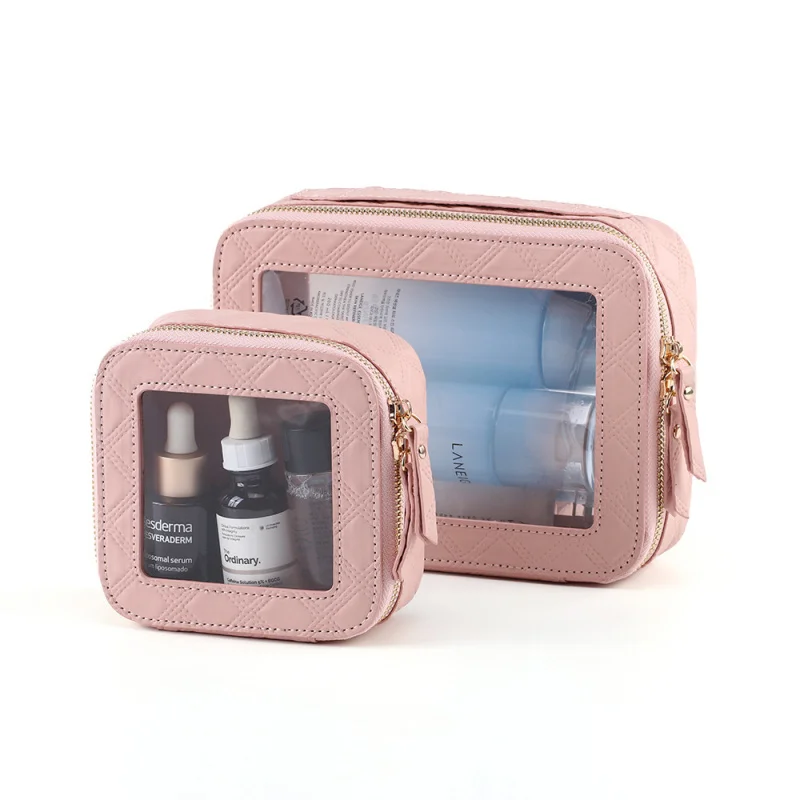 

-Border Hot Sale New Products in Stock Transparent Cosmetic Bag Portable Cosmetics Storage Box Waterproof Travel Washing an