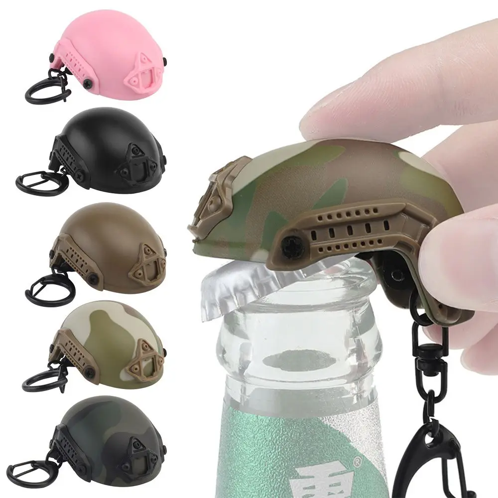 

1PC Creative Helmet Model Keychain Key Ring Mini Portable Bottle Opener Keychain Backpack Charm Fan Accessories Gift