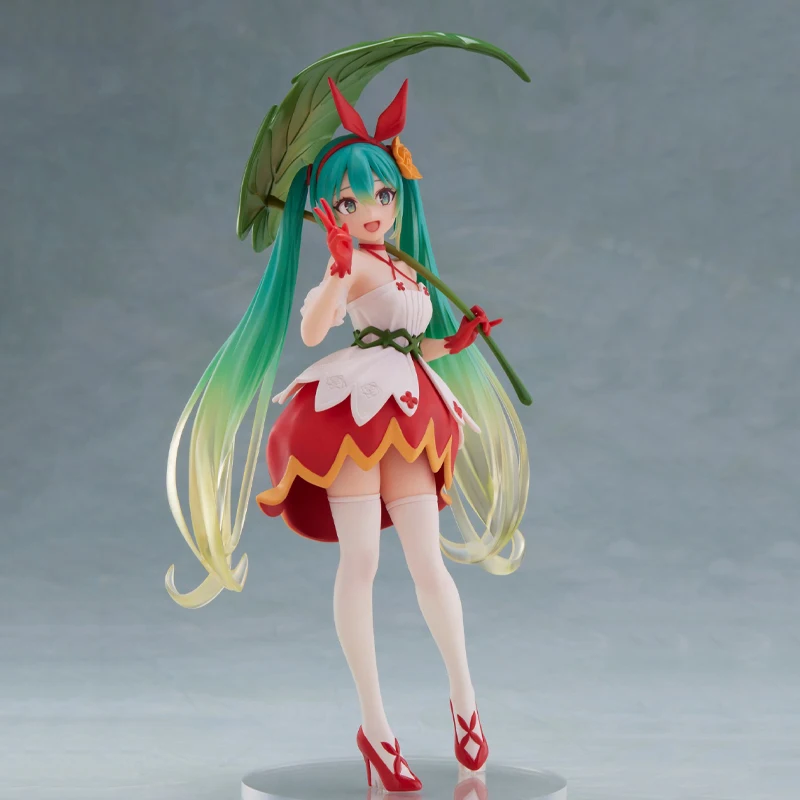 Original taito país das maravilhas figura hatsune miku menina com um dedo grande anime figura colecionável modelo ornamento presentes em estoque