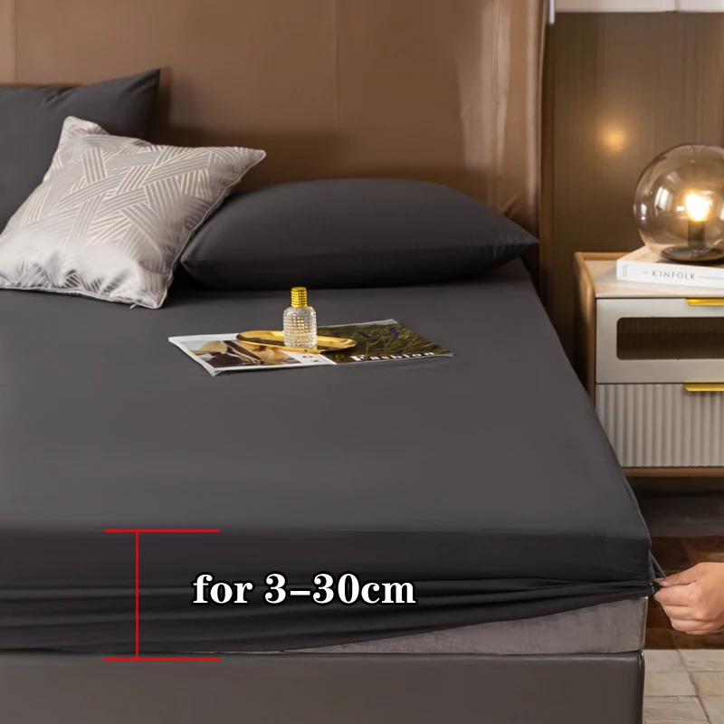 Waterproof Mattress Cover Protector Adjustable Non-slip Bed Fitted Sheets With Elastic Band Double King Queen Size 140/160/180