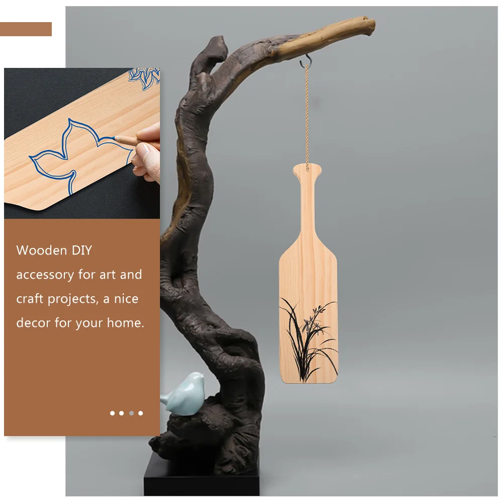 

2pcs Wooden Unfinished Paddle Decorative Oar Shape H Blank DIY Practical Hanging nament Sewing Craft Project Accessory