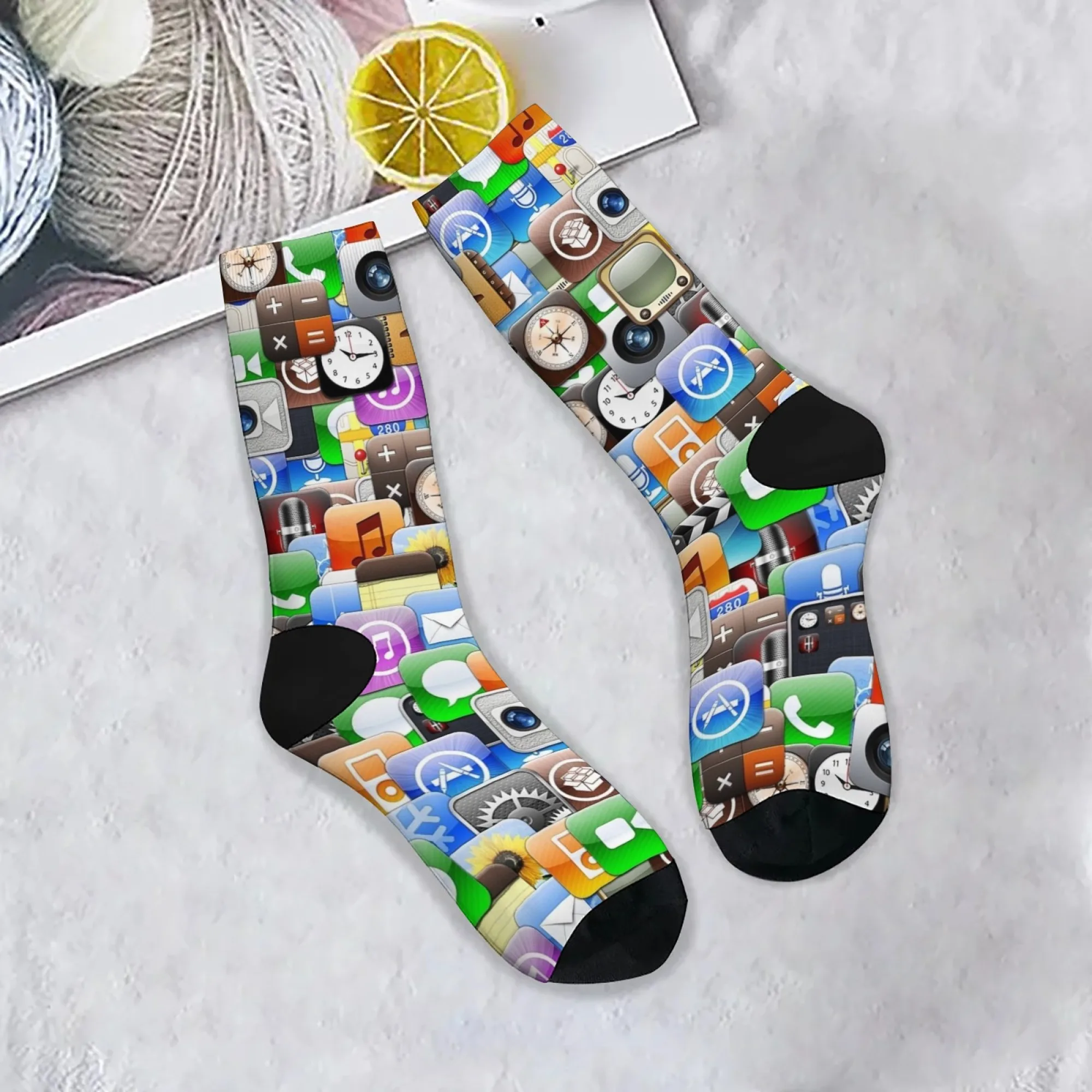 الجدة الهاتف المحمول أيقونة الرجال الجوارب الرجعية الشارع الهيب هوب جوارب بأشكال مضحكة تنفس المضادة للانزلاق جوارب رياضية غير رسمية مجنون هدية حفلة