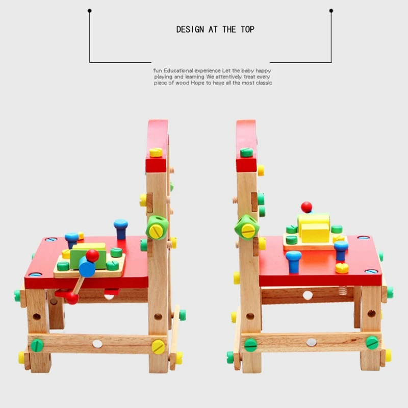 Multifunction Screw Nut Disassembling Combined Toy Building Blocks DIY Chair Model Assembled Toys Children Kids Toy