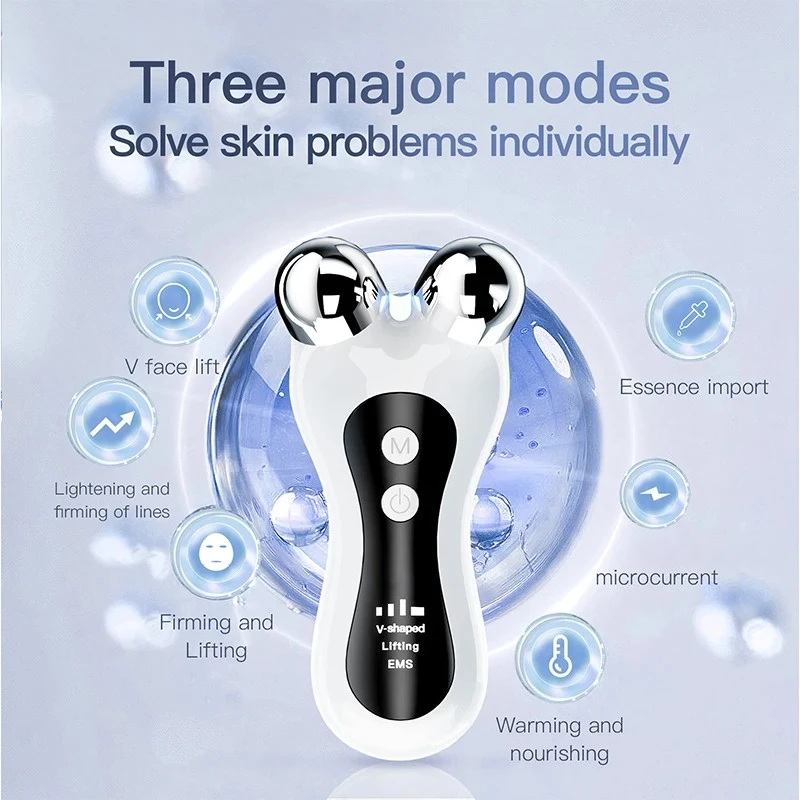 Przenośny Elektryczny Masażer do Twarzy V-Face z Mikroprądami, Wibracjami Sonikznymi, Liftingujący i Ujędrniający Skórę, Urządzenie Kosmetyczne do Masażu