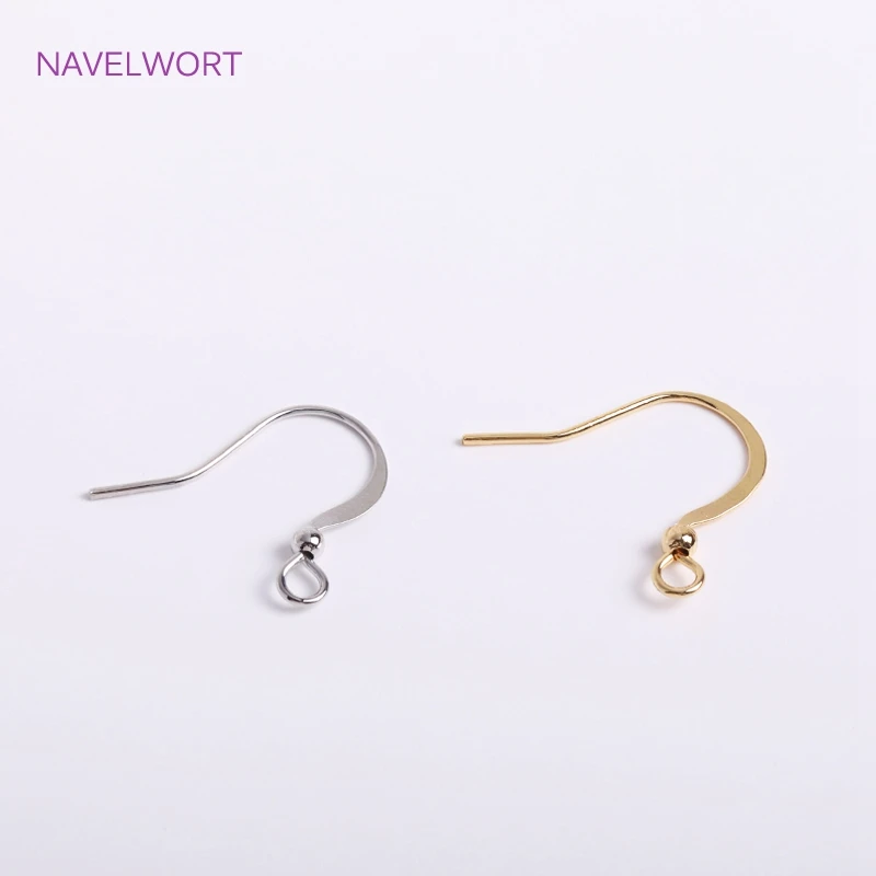 Image of Trendiger hochwertiger Messing-Ohrhaken aus Metall mit Schlaufe und Perle, 14 Karat vergoldet, französische Ohrringhaken, DIY-Schmuckherstellungszubehör