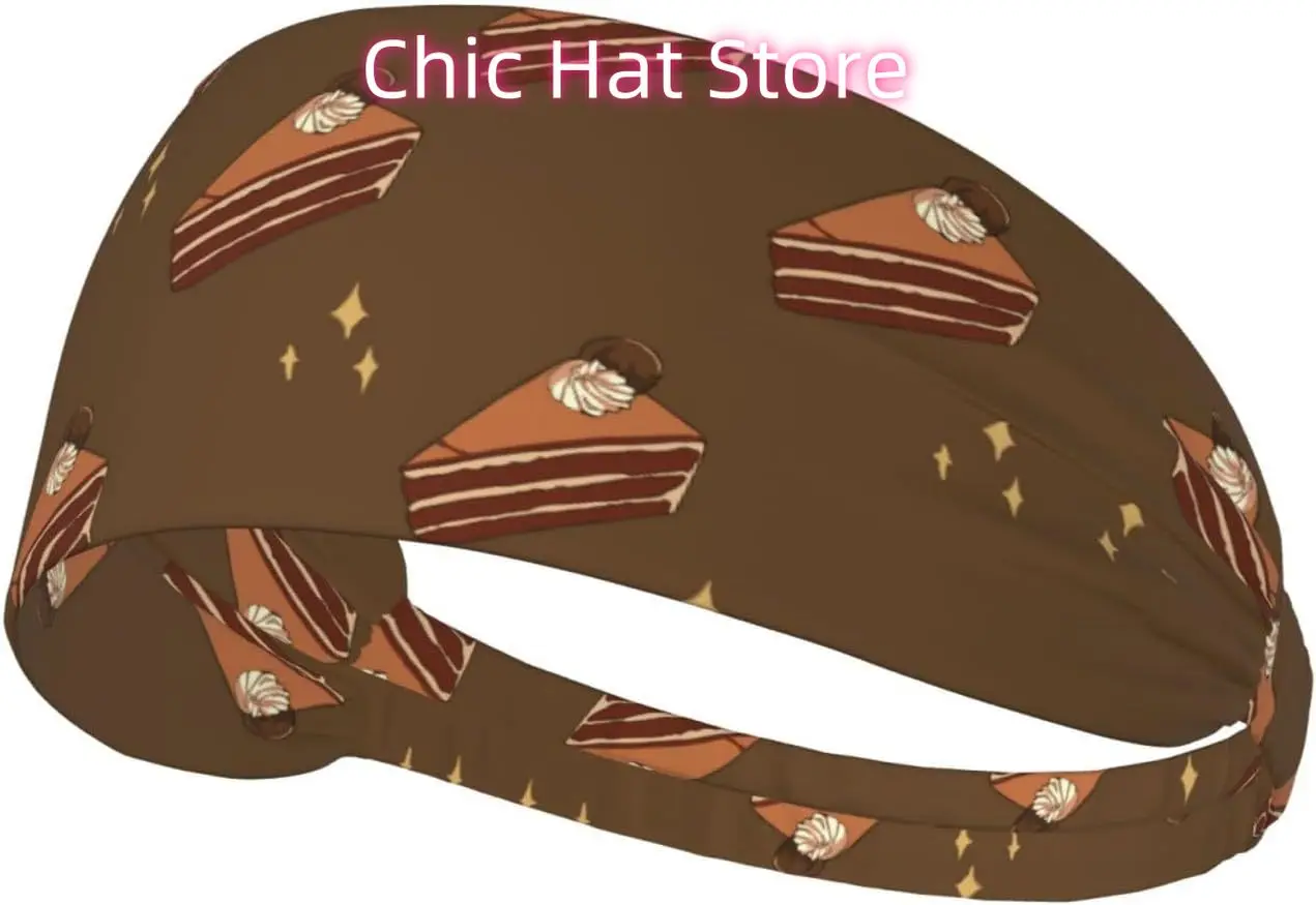 

Chocolate Squares Cake Elastic Exercise Headband, Fitness Exercise Yoga Cycling Headband, Outdoor Sports Elastic Sweat-Absorbing