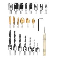 23Pcs Hex Chamfer Drill Bit Set for woodworking Countersink Tool Wood Cutter Chamfering Bits