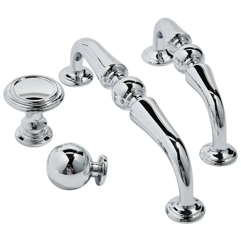 

High-end 10PCS Solid Brass Chromed Furniture Pulls Handles Drawer Knobs Cupboard Wardrobe Closet Dresser Wine Cabinet Pulls Knob
