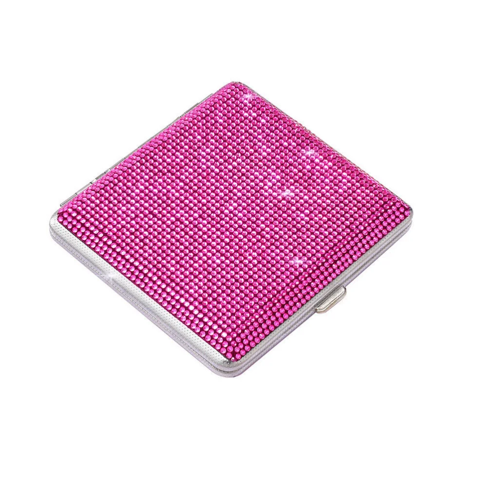 

Diamond-encrusted Cigarette Case, Metal Embossed Diamond-encrusted Stainless Steel Portable High-end Women's Cigarette Case