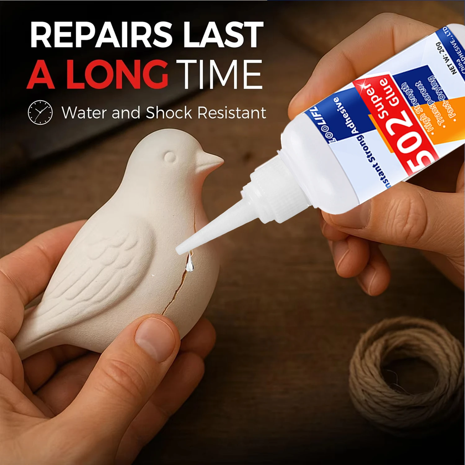 502 super strong quick-drying adhesive professionally used for daily repair of toy plastics is white transparent and odorless20g