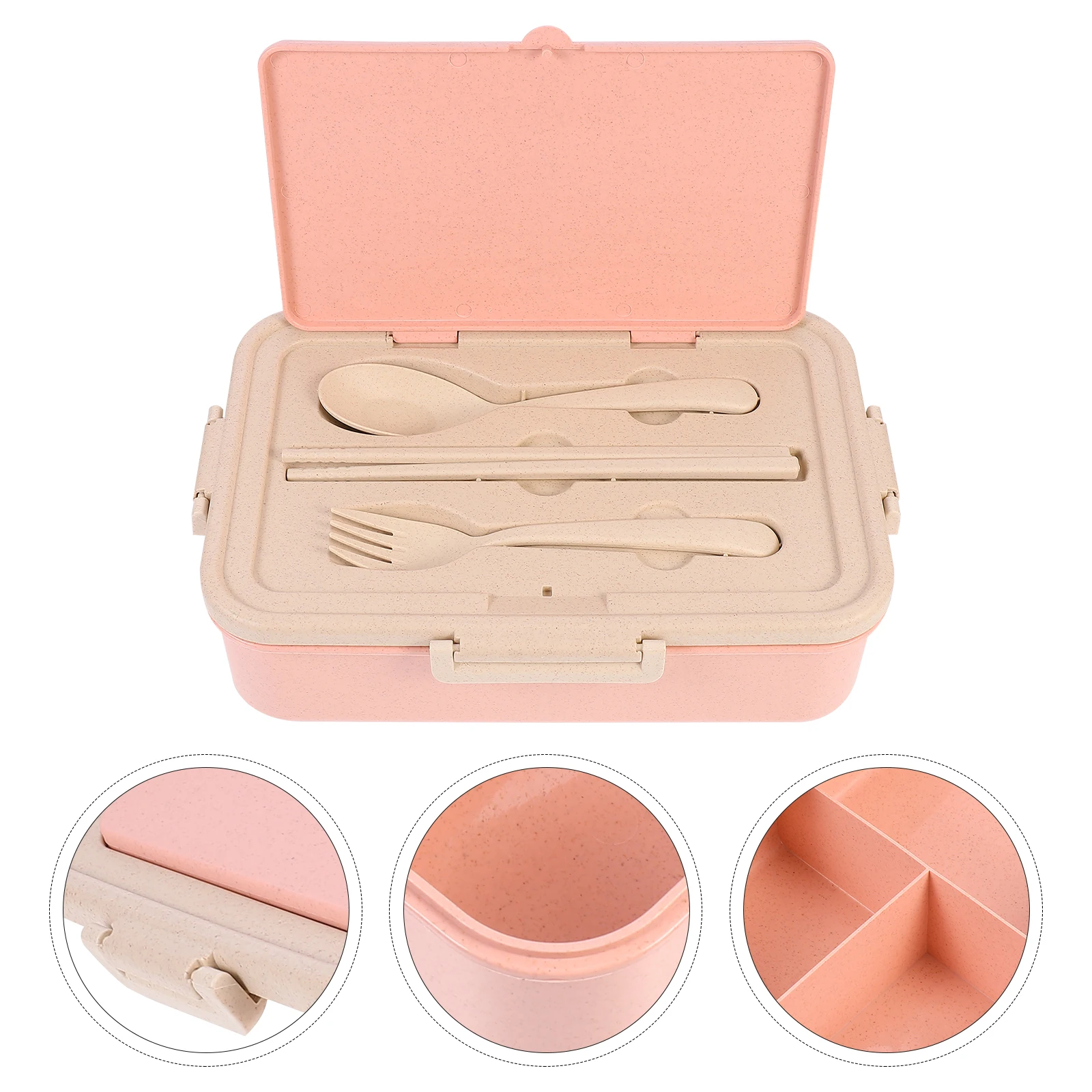 

Compartment Cutlery Box Containers for Food Wheat Lunch Boxes Plastic Bento