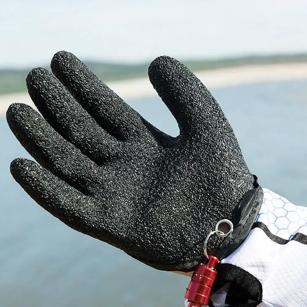 1pc Fishing Gloves Full Finger Anti-Slip Durable Work Cutproof Glove Fisherman Protect Hand Fish Grab Carp Latex Hunting Gloves