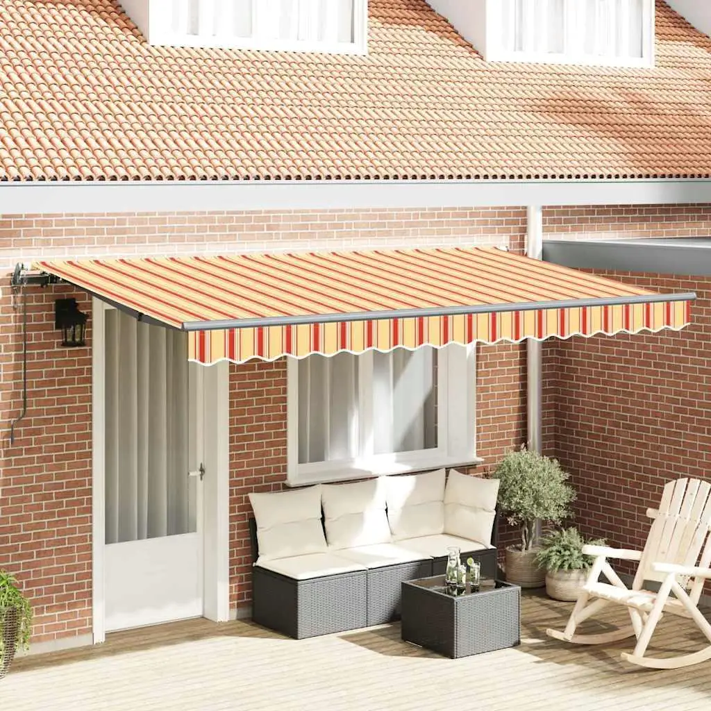 Toldo retráctil multicolor 400x200cm Toldo de sombra exterior resistente a la intemperie para patios Balcones Jardines