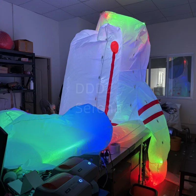 LED Astronaut 4M Soft Inflatable Pendant show kite spaceman ripstop nylon fabric with round corner LED in supper high bright