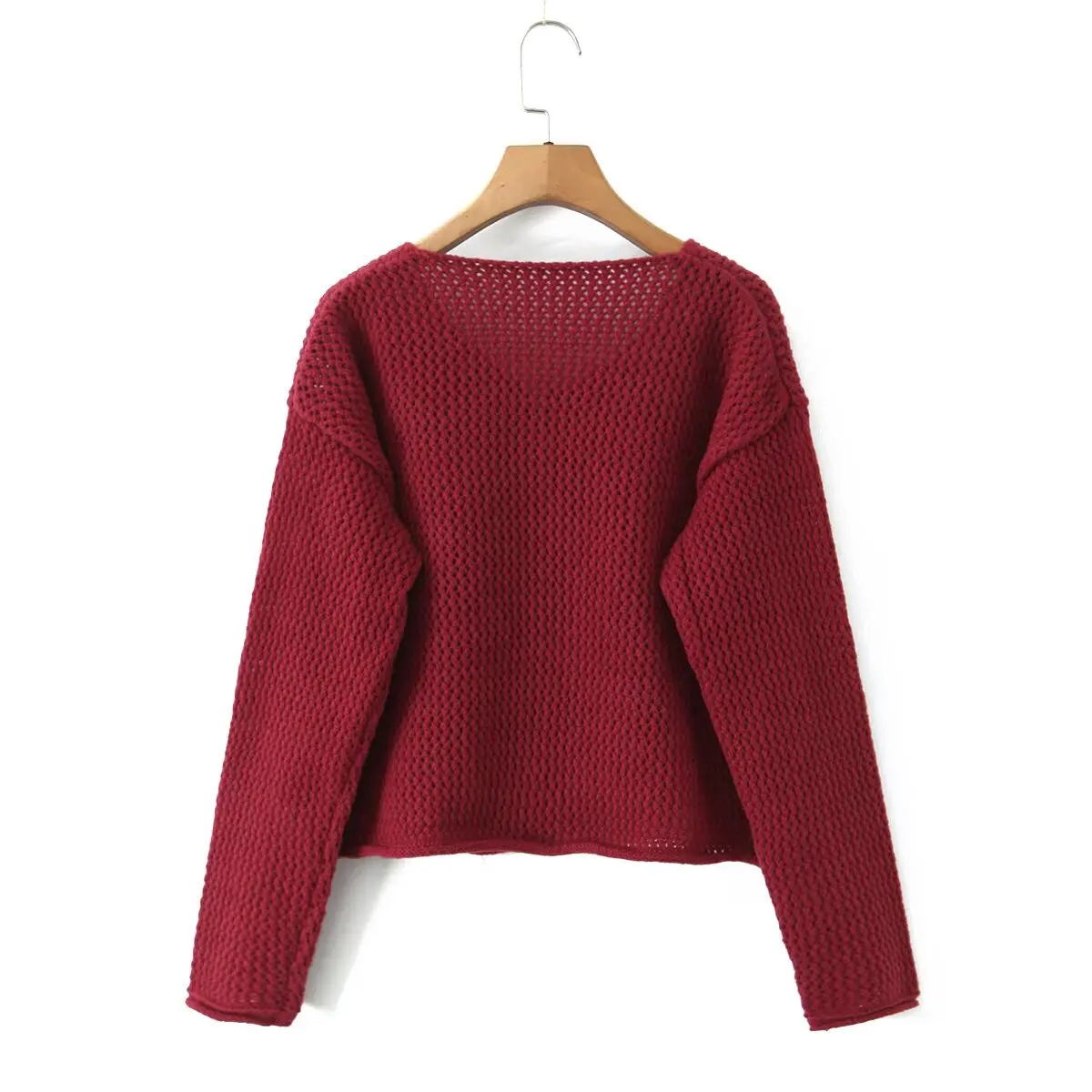 เสื้อคาร์ดิแกนไหมพรมถักหนาแฟชั่นใหม่สำหรับผู้หญิง ฤดูหนาว 2025 สไตล์เรโทร แขนยาว คอกลม เสื้อคลุมตัวนอก